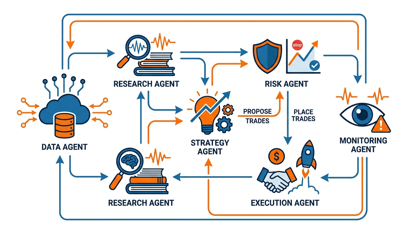 Multi-agent AI trading framework